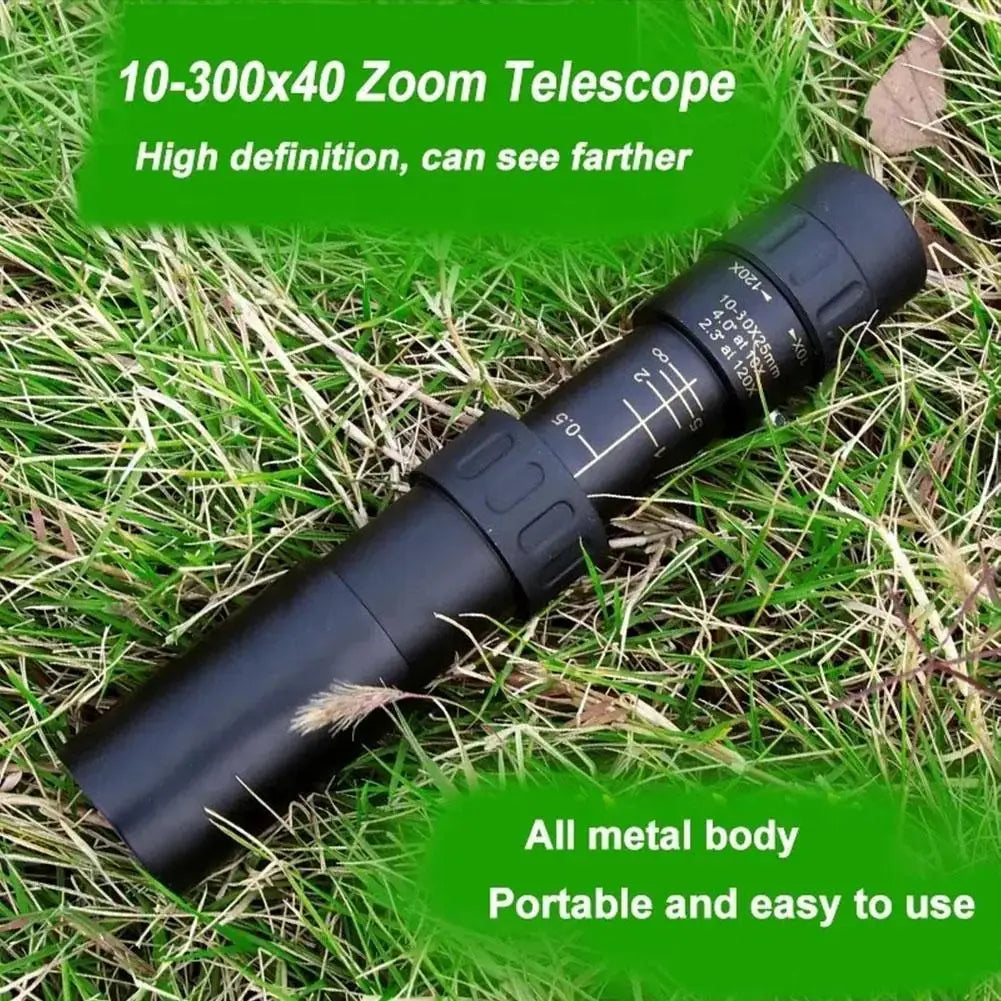 10-300x Zoom Portable Strong Binoculars Long Range Professional Spyglass Monocular Telescope Low Night For Huntin T0g1