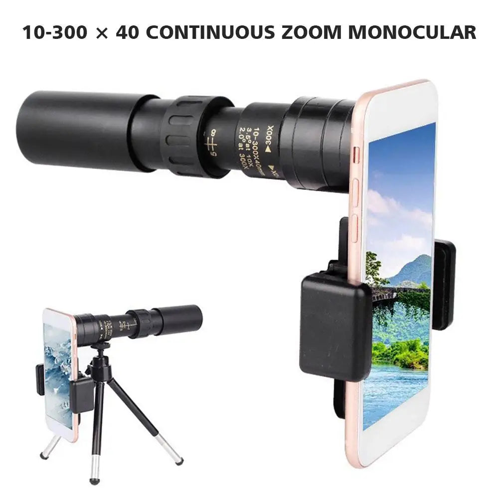 10-300x Zoom Portable Strong Binoculars Long Range Professional Spyglass Monocular Telescope Low Night For Huntin T0g1