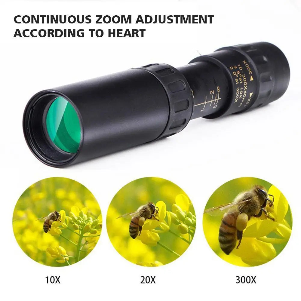 10-300x Zoom Portable Strong Binoculars Long Range Professional Spyglass Monocular Telescope Low Night For Huntin T0g1