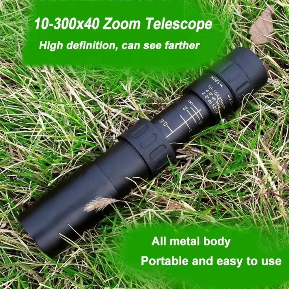 10-300x Zoom Portable Strong Binoculars Long Range Professional Spyglass Monocular Telescope Low Night For Huntin T0g1