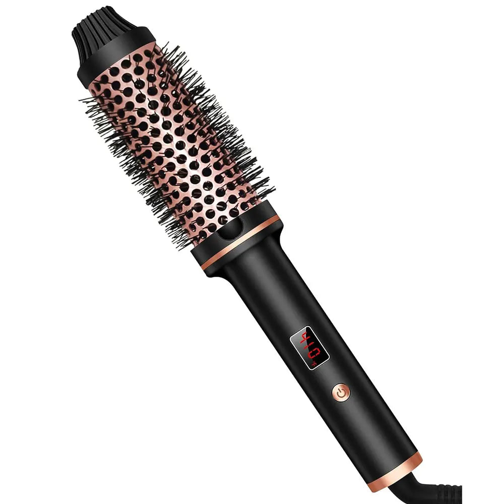 1.5 Inch Hair Curling Iron Brush Ceramic Thermal Brush Heated Round Brush Hair Electric Heating Brush Electric Hair Curler Comb